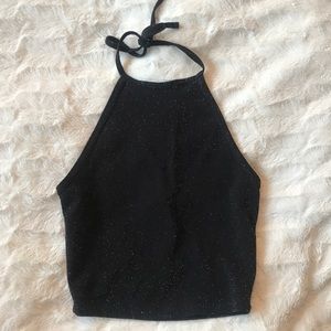 Sparkly halter crop top